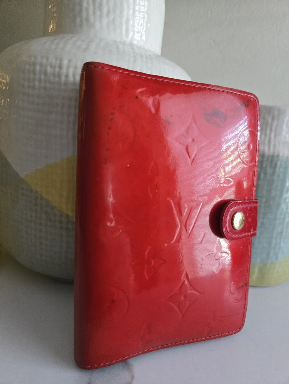GUC Louis Vuitton PM Red Vernis Leather Agenda Cover
